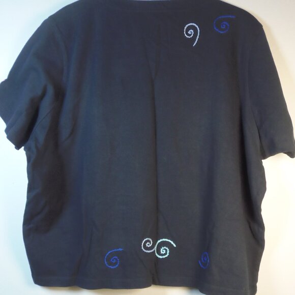 Vintage Michael Simon Lite Embroidered Sail Boat Short Sleeve Cardigan - Picture 6 of 7